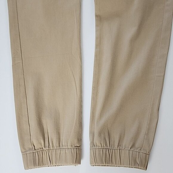 West49 Men's Twill Jogger Pant Tan Cotton Stretch Elastic Waistband Size Large - Picture 5 of 13
